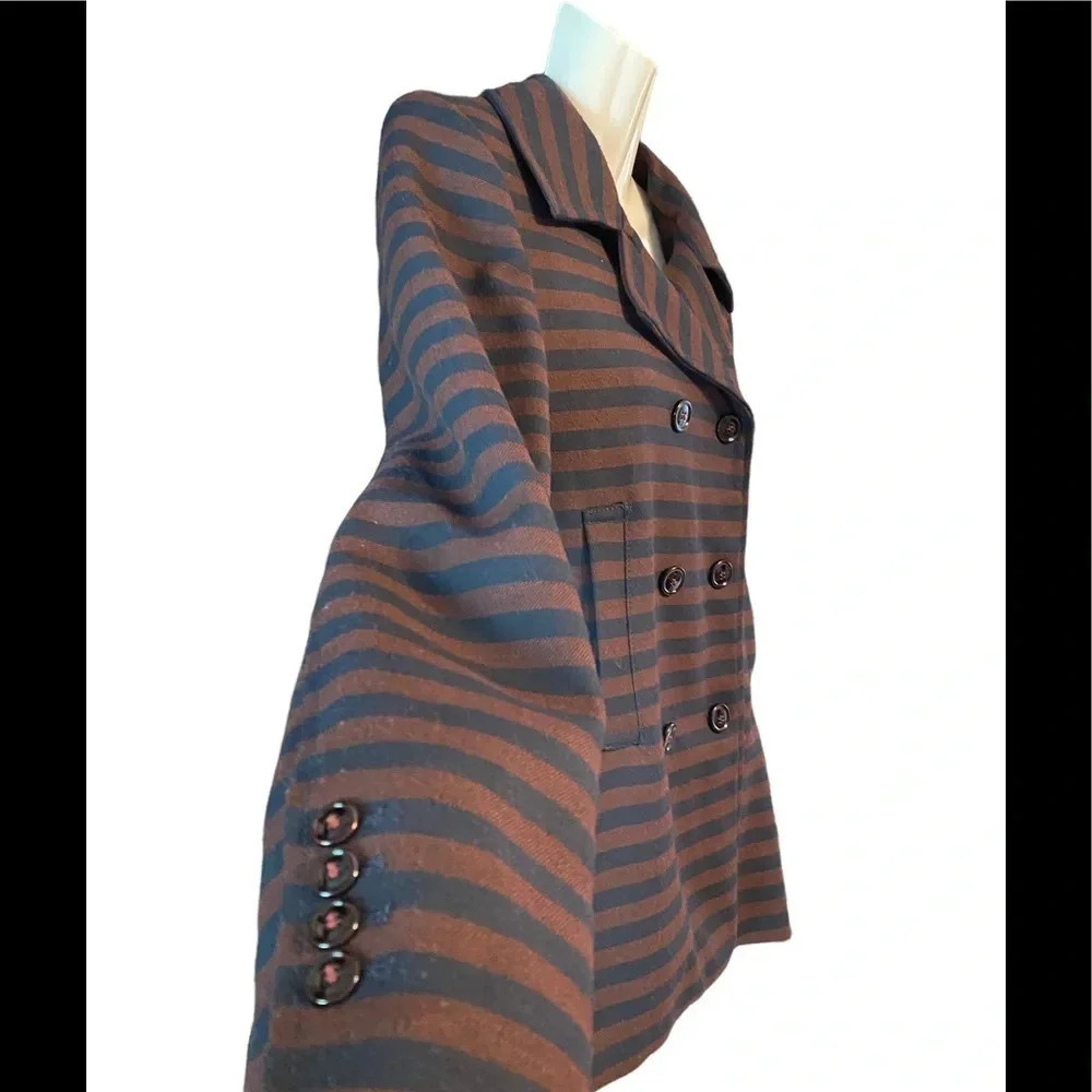 Zara Basic Double Breasted Jacket Striped - image 2